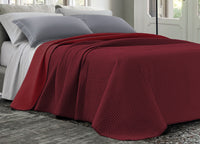 Quilt Trapuntino Estivo 100gr/mq Bicolor Double Face Tinta Unita Modello Cloe - Piazza E Mezza - Bordeaux