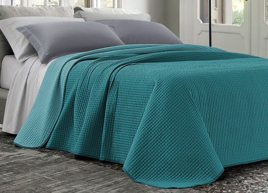 Quilt Trapuntino Estivo 100gr/mq Bicolor Double Face Tinta Unita Modello Cloe - Piazza E Mezza - Tiffany