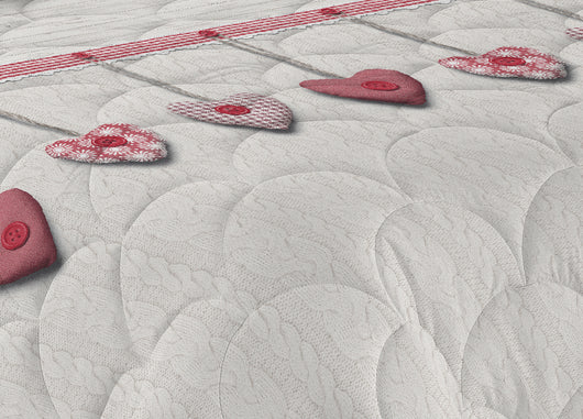 Trapunta Piumone Invernale Linea Pensieri Delicati Disegno Cuore Appeso - Singolo - Rosso