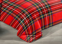Trapunta Piumone Letto Invernale 300gr Microfibra Diadema Scozzese Rosso 16 - 2 Piazze - Rosso