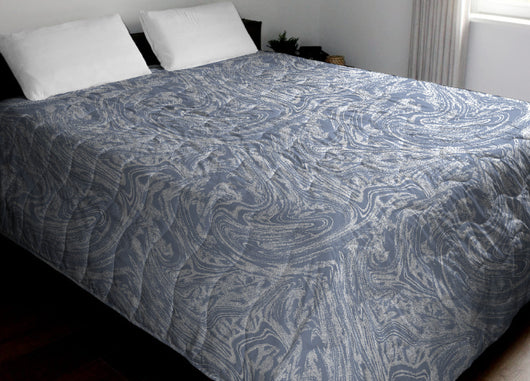 Trapuntino Piumino Estivo Primaverile 100gr/mq Leggero Disegno Splash - Singolo - Azzurro