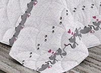 Trapunta Piumone Invernale Linea Pensieri Delicati Disegno Gattini - Singolo - Rosa