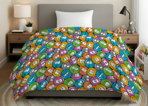 Trapuntino Piumino Estivo Primaverile 100gr/mq Leggero Disegno Emoji - Matrimoniale - Emoji