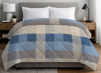 Trapunta Piumone Invernale 300gr Cotone Made Italy Disegno Scotland - Piazza E Mezza - Azzurro