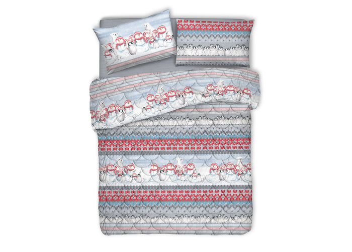 Trapunta Piumone Invernale Linea Pensieri Delicati Disegno Inverno Polare - Singolo - Rosso