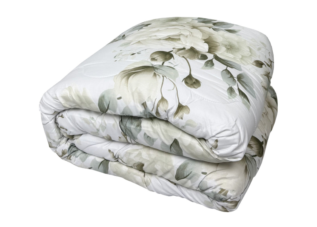 Trapunta Piumone Invernale Imbottita 300gr Microfibra Diadema Flower - Piazza E Mezza - D13 Grigio