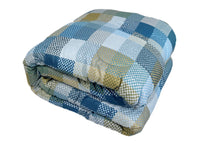 Trapunta Piumone Invernale Imbottita 300gr Microfibra Diadema Quadri - 1 Piazza - D20 Blu