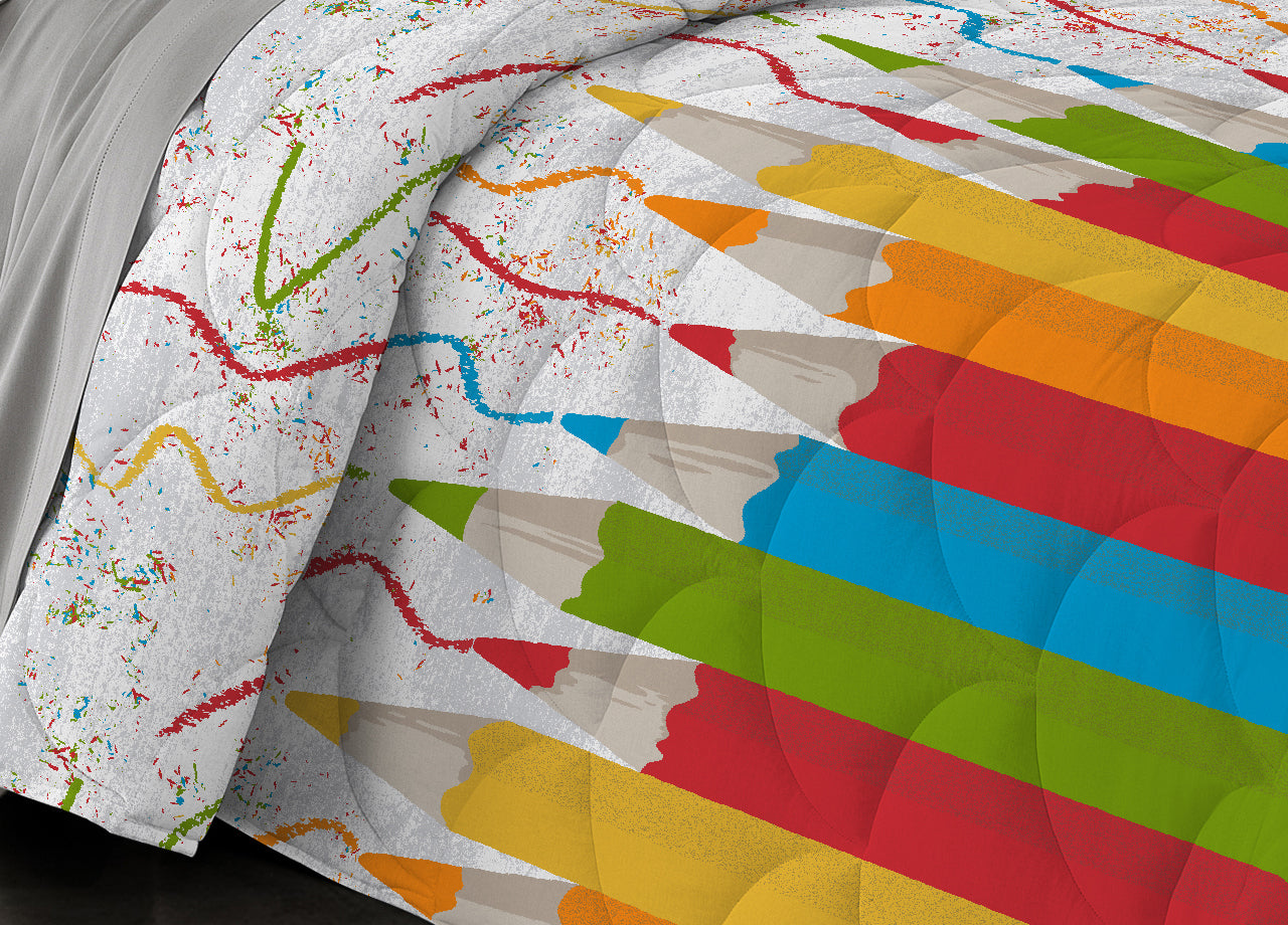 Trapuntino Estivo Disegno Matitoni Colore Arancio - Singolo - Arancio