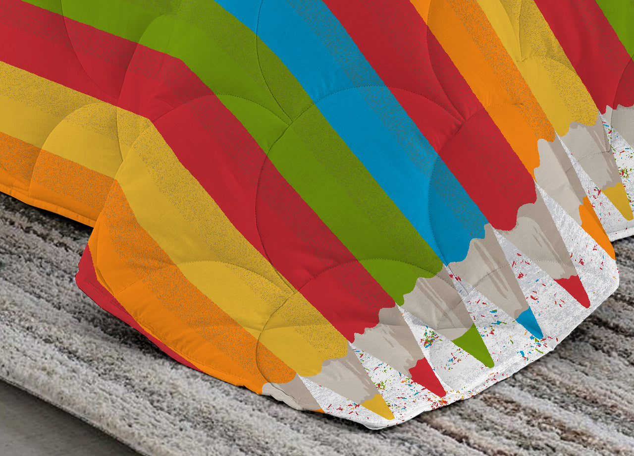 Trapuntino Estivo Disegno Matitoni Colore Arancio - Singolo - Arancio