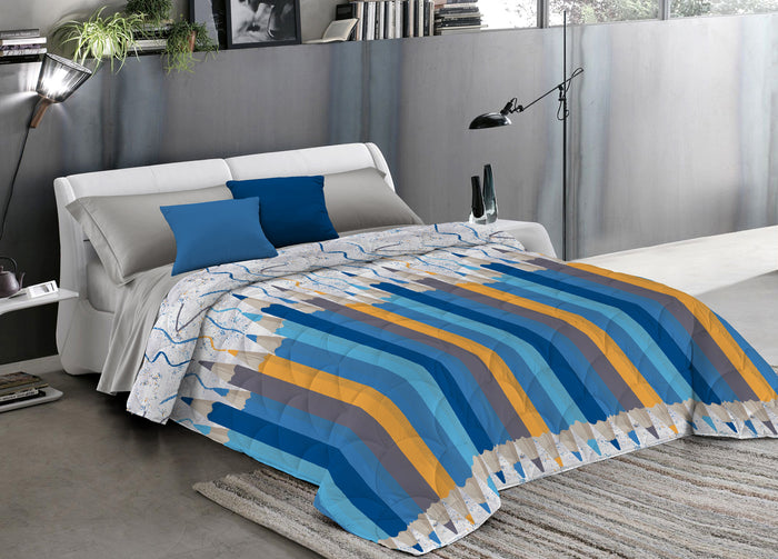 Trapuntino Estivo Disegno Matitoni Colore Azzurro - Singolo - Azzurro