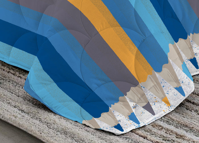 Trapuntino Estivo Disegno Matitoni Colore Azzurro - Singolo - Azzurro