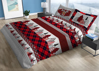 Trapunta Piumone Invernale 300gr Cotone Made Italy Disegno Tirolese Renna - Matrimoniale - Renna