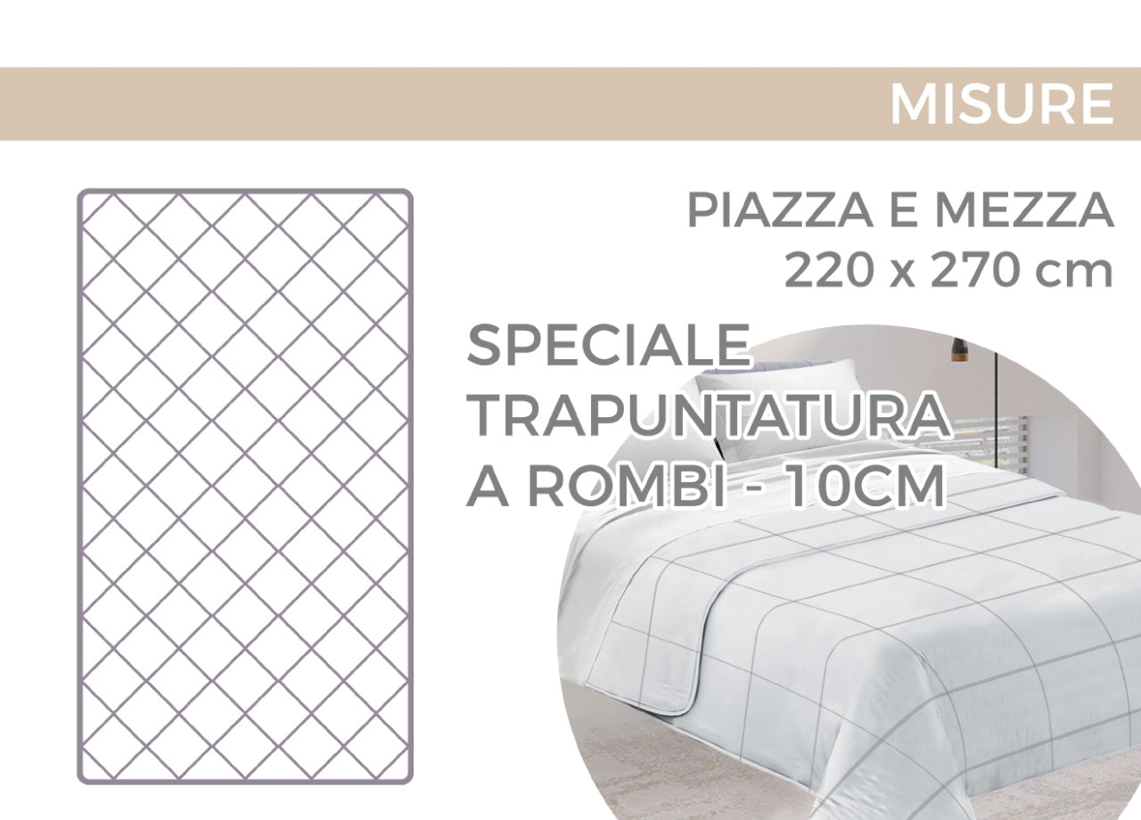 Trapuntino Piumino Estivo Primaverile 100gr/mq Leggero Disegno Drops - 1 Piazza E Mezza - Ottanio