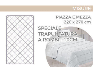 Trapuntino Piumino Estivo Primaverile 100gr/mq Leggero Disegno Drops - 1 Piazza E Mezza - Ottanio