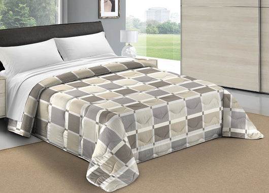 Trapunta Piumone Letto Invernale Imbottita 300gr Microfibra Scaldanotti Toronto - 1 Piazza - Beige