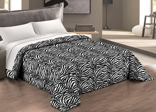 Trapunta Piumone Letto Invernale Imbottita 300gr Microfibra Scaldanotti Zebrato - 2 Piazze - Zebrato