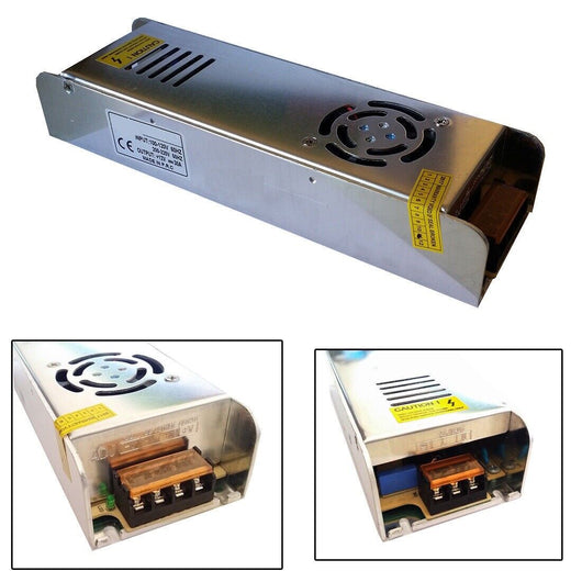 TRASFORMATORE ALIMENTATORE SLIM STABILIZZATO 220V-12V 30A 360W TRIMMER 30A 12V
