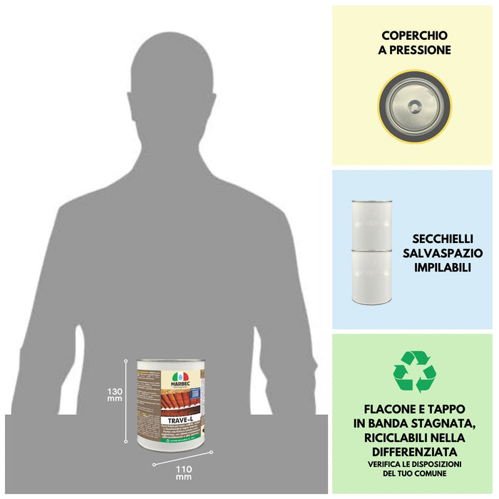 Finitore ceroso per travi e rivestimenti in legno TRAVE-L   1LT