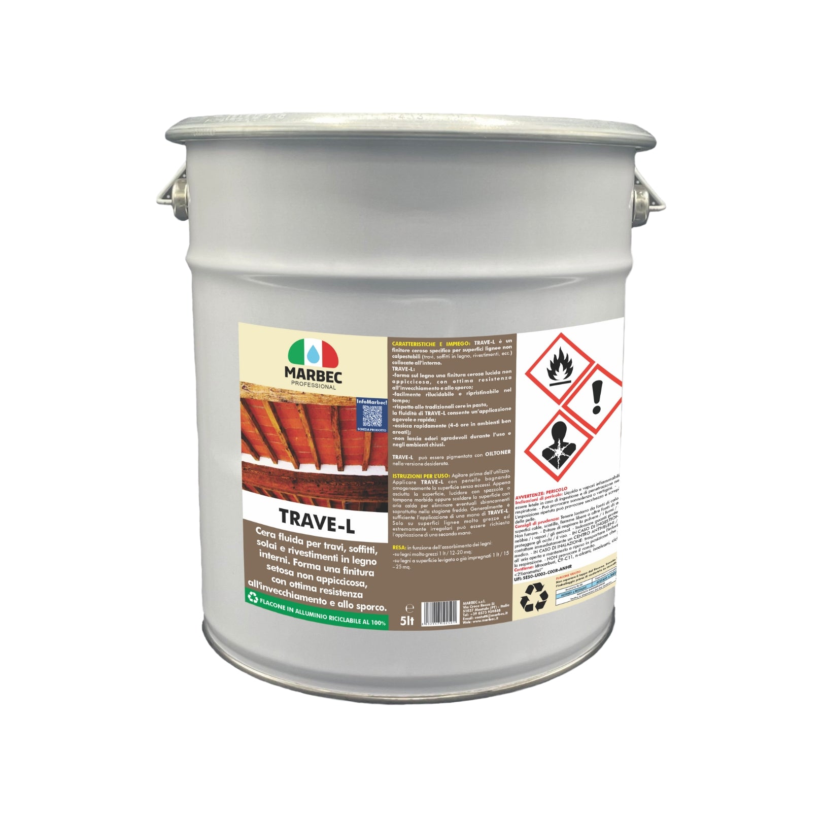 Finitore ceroso per travi e rivestimenti in legno TRAVE-L   5LT