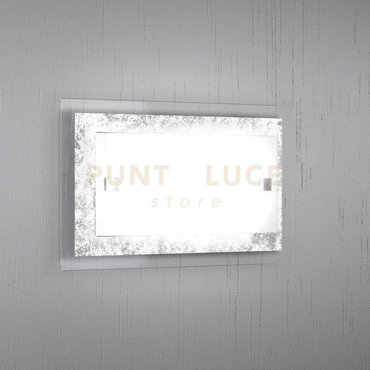 TRAY APPLIQUE PICCOLA 1 LUCE FOGLIA ARGENTO 1087-AP-FA