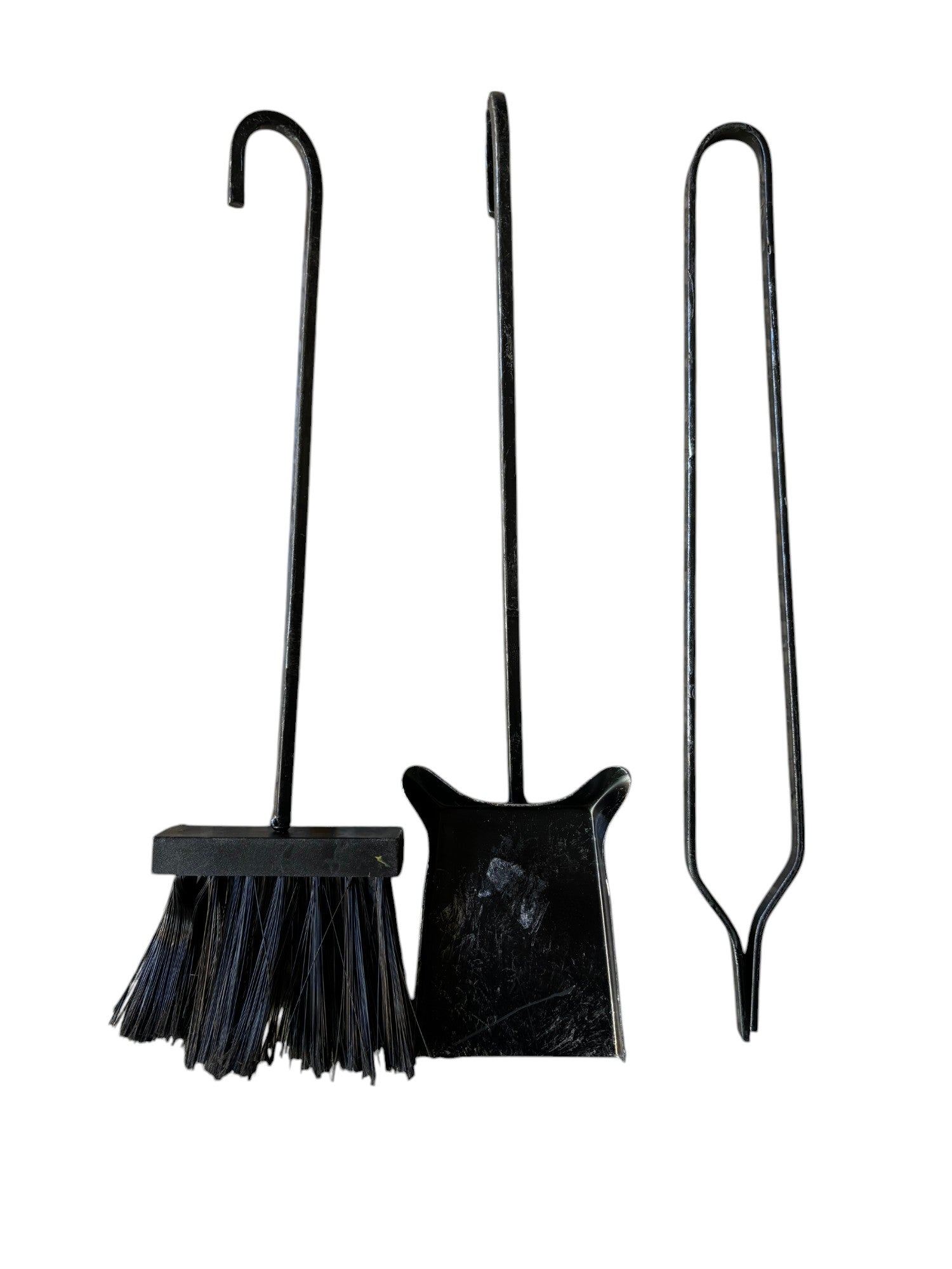 Trespolo per Camino, Set di Accessori in Ferro Battuto, con Anello, 22x54 cm