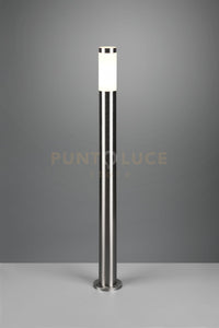 TRIOTO PALO DA ESTERNO CILINDRO ACCIAIO SATINATO E DIFFUSORE OPALE H. 80CM IP44 1 LUCE ATTACCO E27