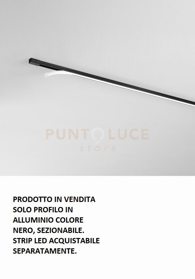 TRUCK PROFILO IN ALLUMINIO 1MT IP65 NERO SEZIONABILE