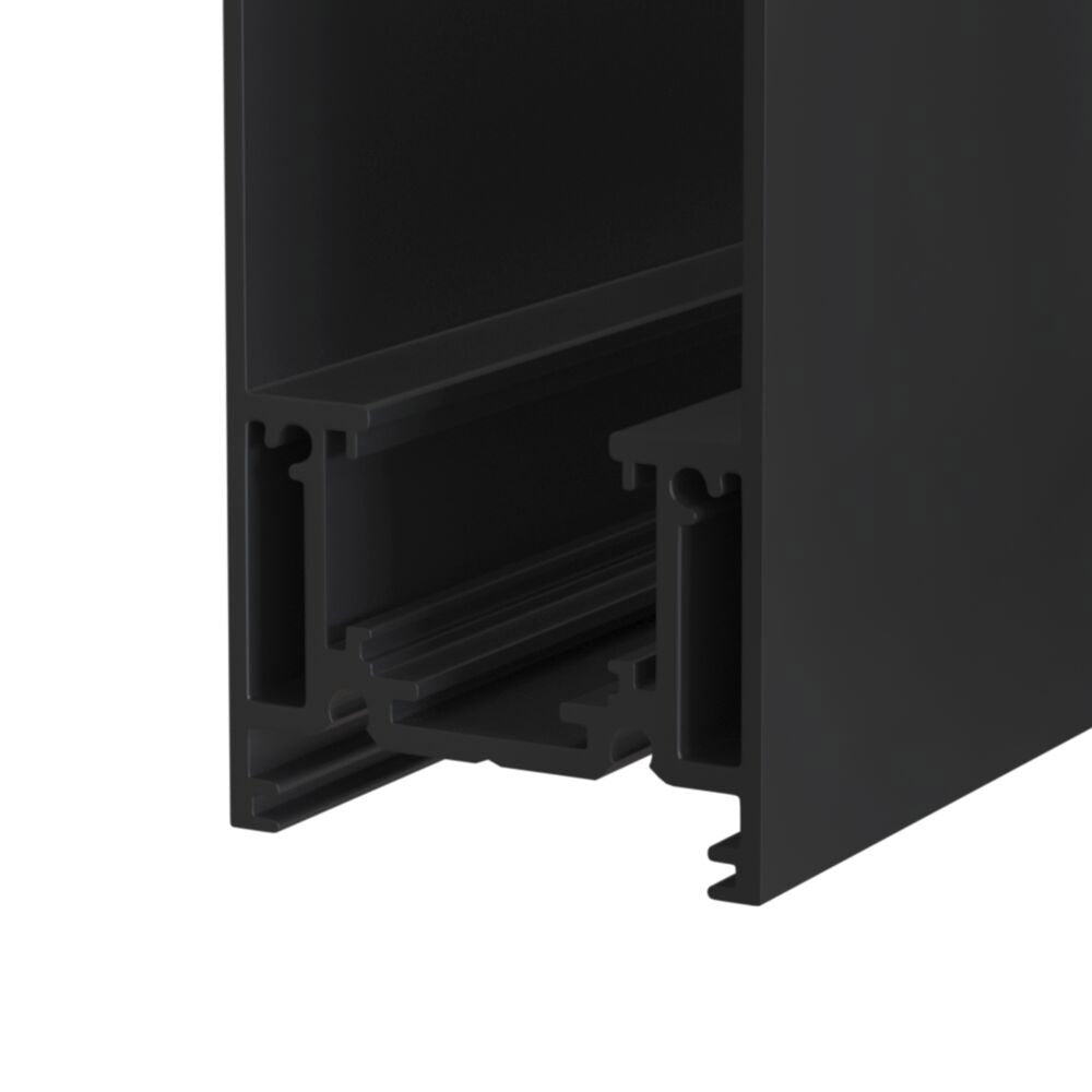 Binario Con Spessore 8Cm Moderno Busbar Trunkings S35 Alluminio Nero 1M