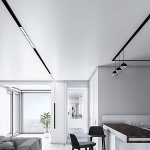 Binario Con Spessore 8Cm Moderno Busbar Trunkings S35 Alluminio Nero 1M