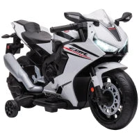 Moto Elettrica per Bambini con Licenza HONDA, Batteria 6V Ricaricabile, Velocità 3km/h, Bianco