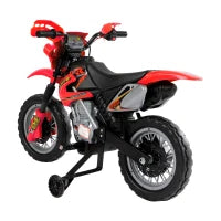 Moto Elettrica per Bambini 3-6 Anni in Plastica PP con Ruote di Supporto, Fari e Musica, 102x53x66 cm, Rosso e Nero