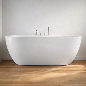 Vasca da bagno free standing ovale acrilico bianco lucido 3 misure h 60 cm *** misure 170x80x60 cm, confezione 1