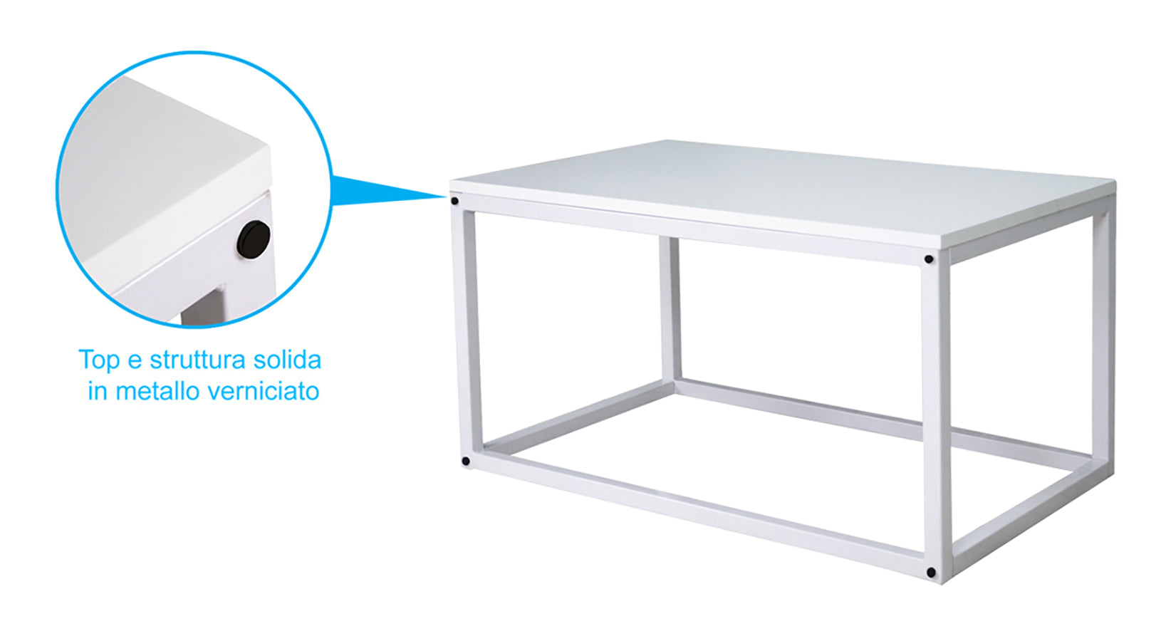 Tavolino da salotto, tavolino da caffè mod. Adam - Colore: Bianco - TS08AD