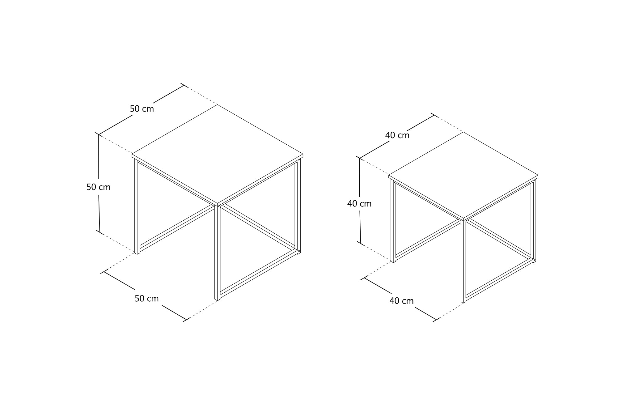 Tavolini da salotto sovrapponibili, tavolini da divano - Double - TS10DO