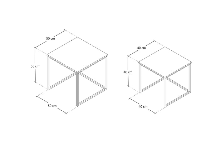 Tavolini da salotto sovrapponibili, tavolini da divano - Double - TS10DO