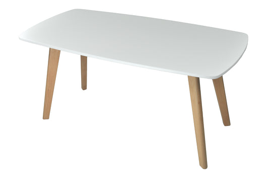 Tavolino da salotto mod. Pegaso con top bianco in mdf e piedi in legno TS08PEPL