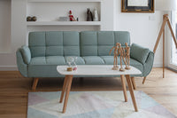 Tavolino da salotto mod. Pegaso con top bianco in mdf e piedi in legno TS08PEPL