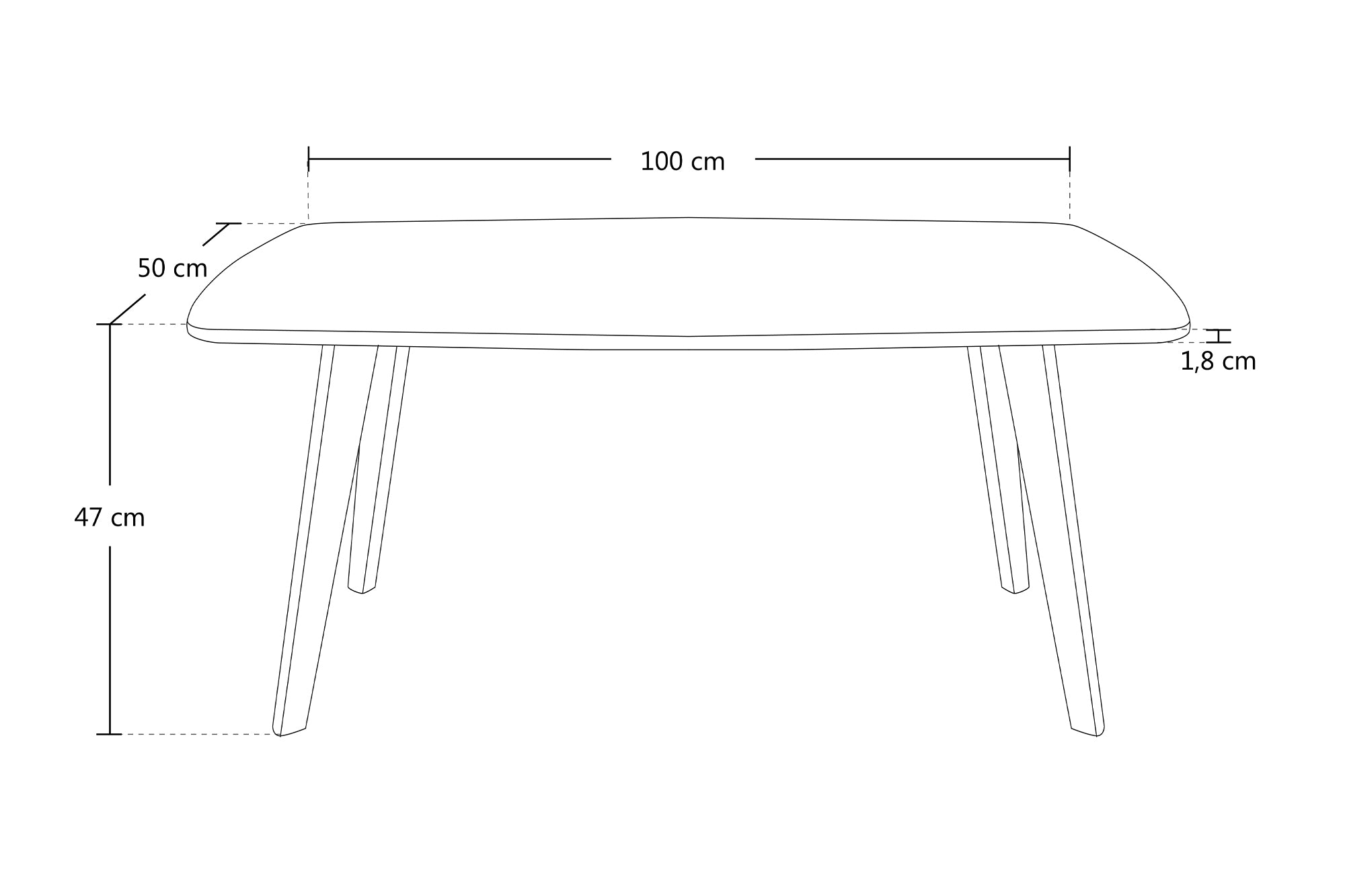 Tavolino da salotto mod. Pegaso con top bianco in mdf e piedi in legno TS08PEPL