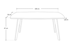Tavolino da salotto mod. Pegaso con top bianco in mdf e piedi in legno TS08PEPL
