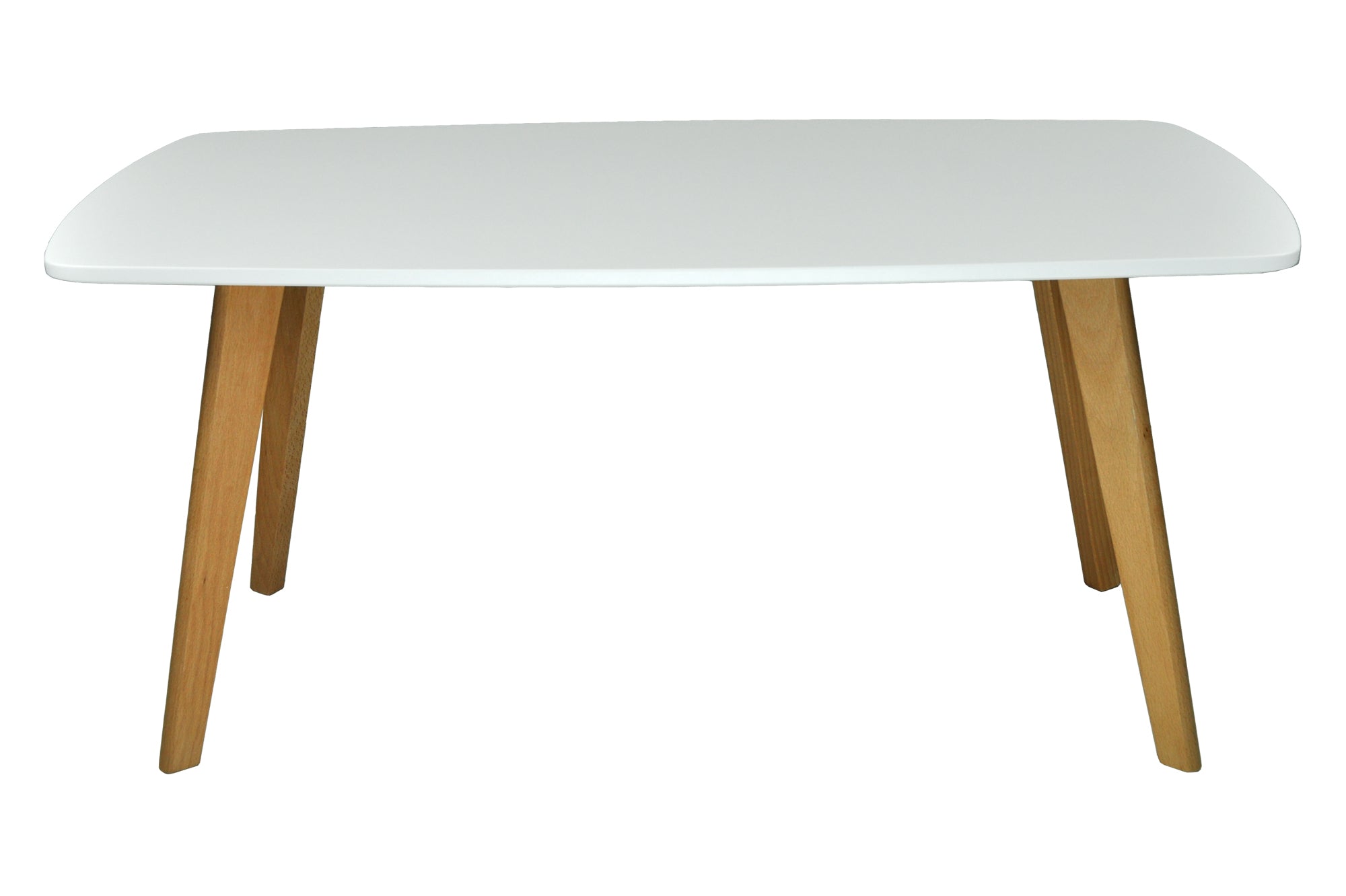 Tavolino da salotto mod. Pegaso con top bianco in mdf e piedi in legno TS08PEPL