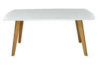 Tavolino da salotto mod. Pegaso con top bianco in mdf e piedi in legno TS08PEPL