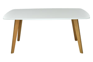 Tavolino da salotto mod. Pegaso con top bianco in mdf e piedi in legno TS08PEPL