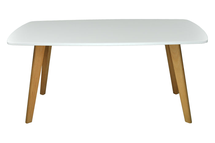 Tavolino da salotto mod. Pegaso con top bianco in mdf e piedi in legno TS08PEPL