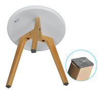 Tavolini da salotto con top bianco in mdf e piedi in legno - Twins - TS08TWPL