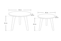 Tavolini da salotto con top bianco in mdf e piedi in legno - Twins - TS08TWPL