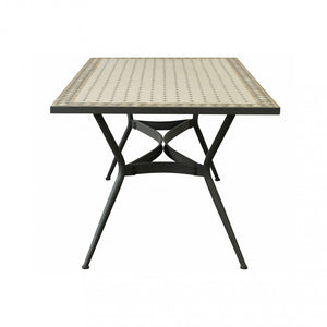 Tavolo Ceramica E Ferro Verniciato Rettangolare Prometeo 160X90 Cm