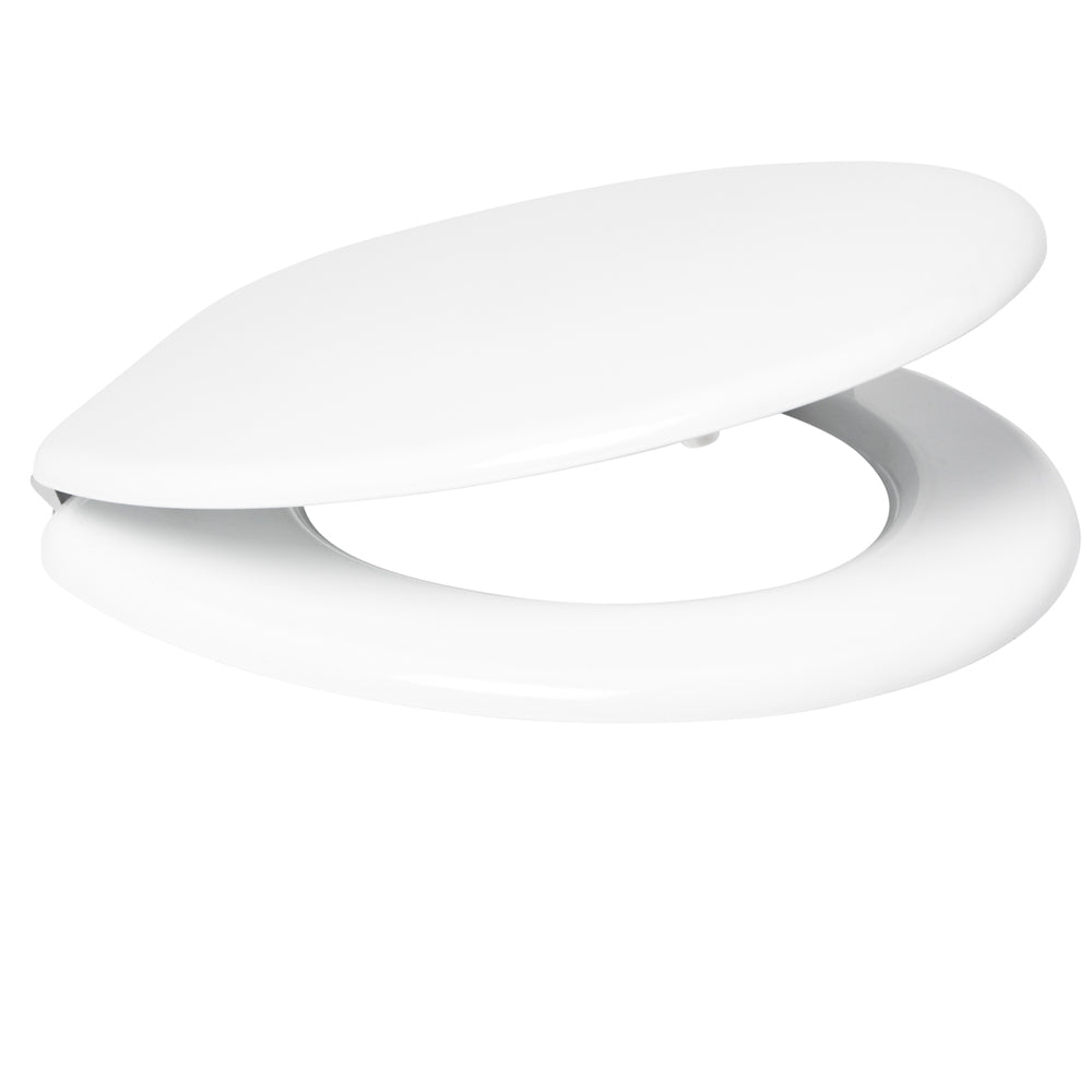 Sedile wc copri water tavoletta vaso universale bianco mdf legno pesante cerniere metallo bagno *** pezzi 1