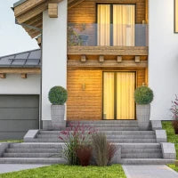 Set di 2 Piante Artificiali a Sfera con Fiori di Lavanda per Casa e Giardino Ø42 cm, Verde e Viola