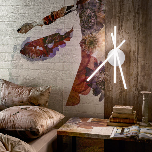 Plafoniera led moderna Tullia 30W 1700lm luce naturale 4000K, design geometrico bianco, alluminio e silicone, IP20, led integrato