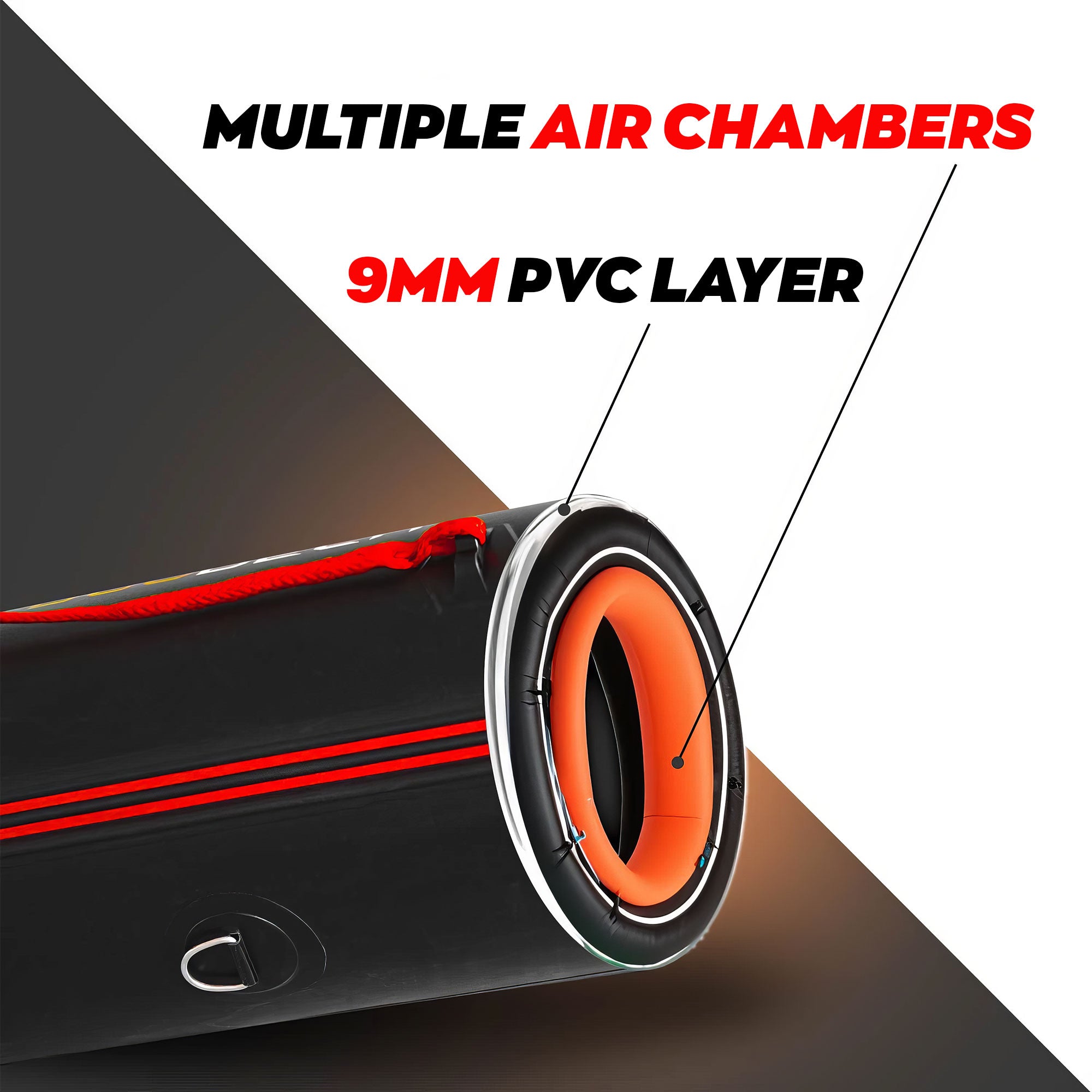 Turner 420 - Gommone Tender Gonfiabile 4,2m per 5+1 Persone con Remi e Accessori Fondo in Legno Sintetico Nero